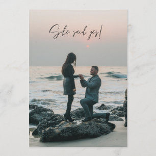 Invitation Elle A Dit Que Yes Beach Photo Engagement