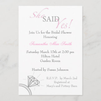 Invitation Elle a dit rougissent oui rose