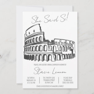 Invitation Elle A Dit Si, Rome, Fête des mariées Du Colisée