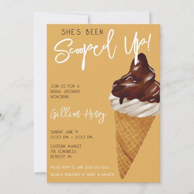 Invitation Elle a été emportée ! Fête des mariées de crème gl (Devant)