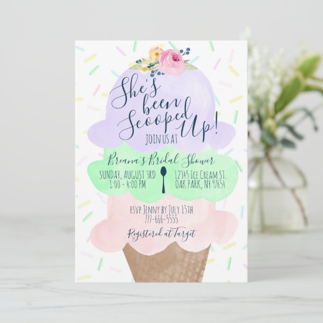 Invitation Elle a été ramassée dans la Fête des mariées de gl (Debout devant)