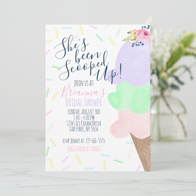 Invitation Elle a été ramassée dans la Fête des mariées de gl (Debout devant)
