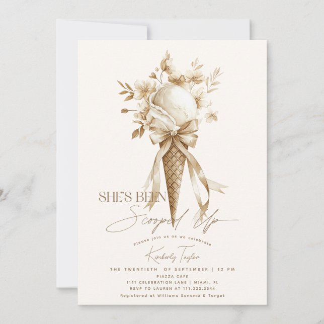 Invitation Elle a été ramassée dans la Fête des mariées de sa (Devant)