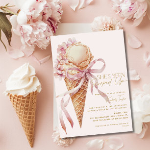 Invitation Elle a été récupérée Fête des mariées rose crème g