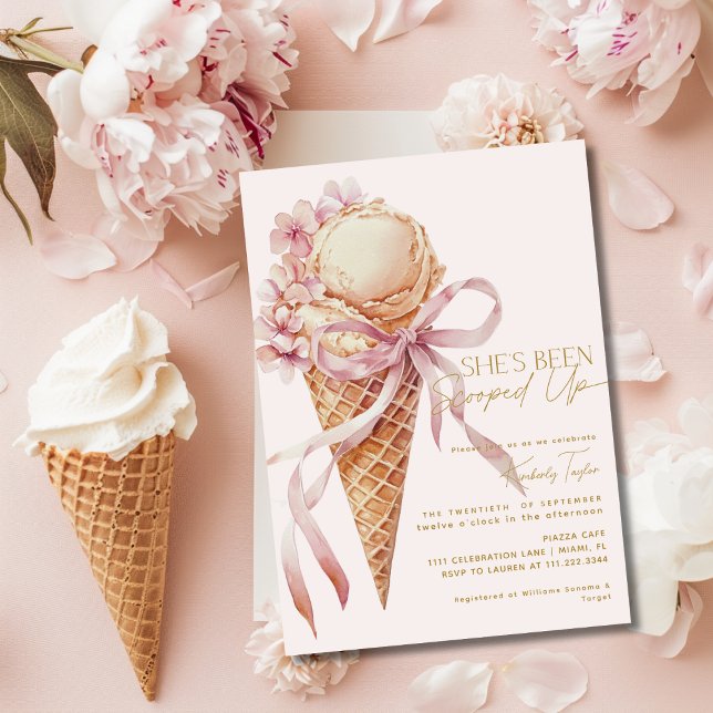 Invitation Elle a été récupérée Fête des mariées rose crème g (Créateur téléchargé)