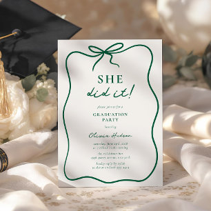 Invitation Elle a réussi ! Fête de fin d'études