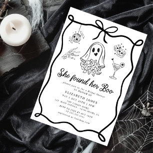 Invitation Elle a trouvé sa Boo Ghost Floral Baby Shower de