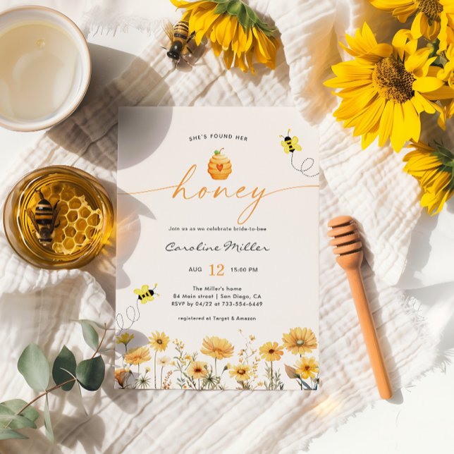 Invitation Elle a trouvé sa Fête des mariées d'abeille au mie (Créateur téléchargé)