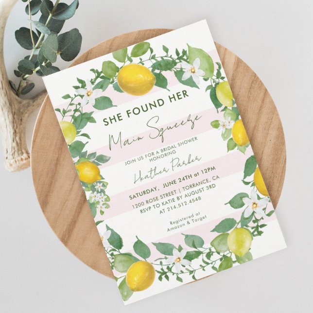 Invitation Elle A Trouvé Sa Fête des mariées De Citrus De Squ (Créateur téléchargé)