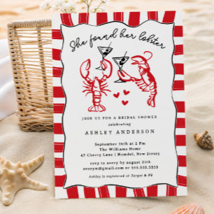 Invitation Elle A Trouvé Sa Fête des mariées De Homard