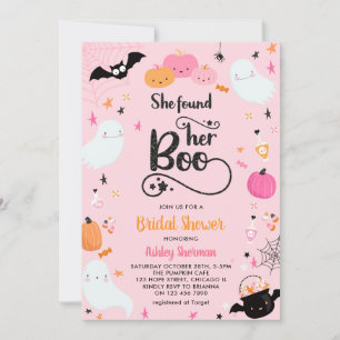 Invitation Elle A Trouvé Sa Fête des mariées D'Halloween Rose