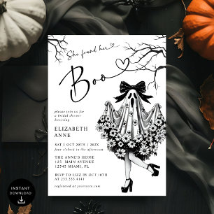 Invitation Elle A Trouvé Sa Fête des mariées Florale Fantôme 