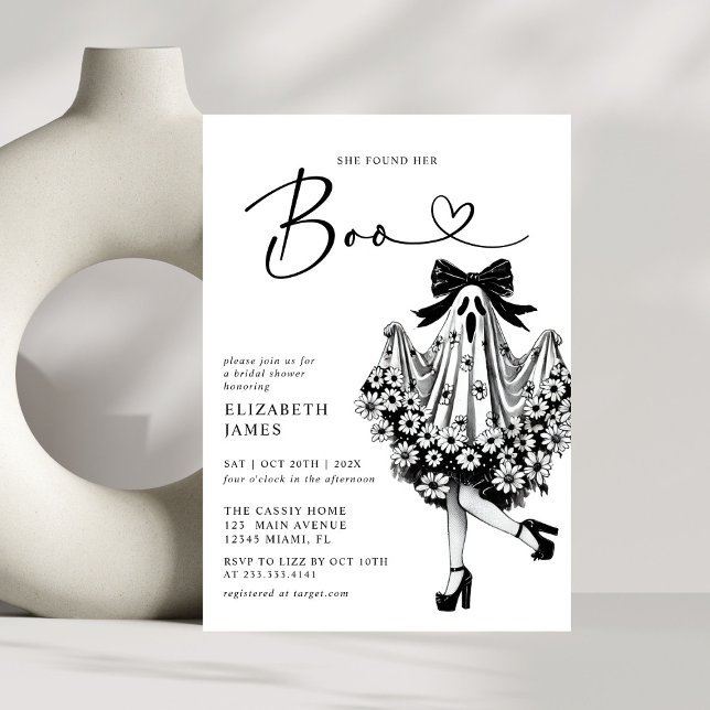 Invitation Elle A Trouvé Sa Fête des mariées Florale Fantôme  (Créateur téléchargé)