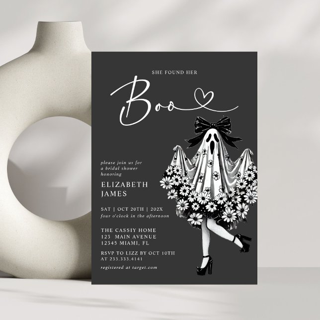 Invitation Elle A Trouvé Sa Fête des mariées Florale Fantôme  (Créateur téléchargé)