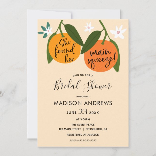 Invitation Elle a trouvé sa Fête des mariées principale de Sq (Devant)
