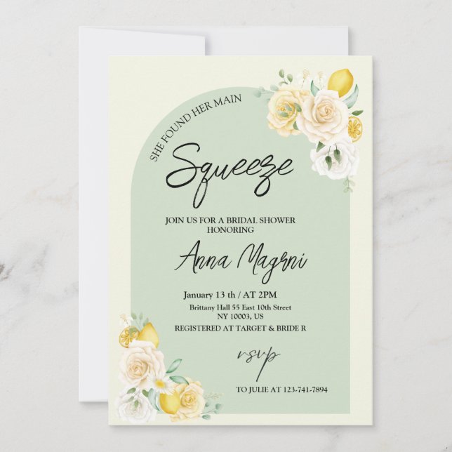 Invitation Elle A Trouvé Sa Fête des mariées Rose De Squeeze (Devant)