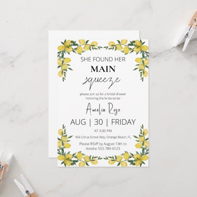 Invitation elle a trouvé sa principale douche de nuptiale (Devant/Arrière en situation)