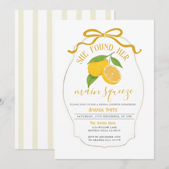 Invitation Elle a trouvé sa principale douche nuptiale au cit (Devant / Derrière)