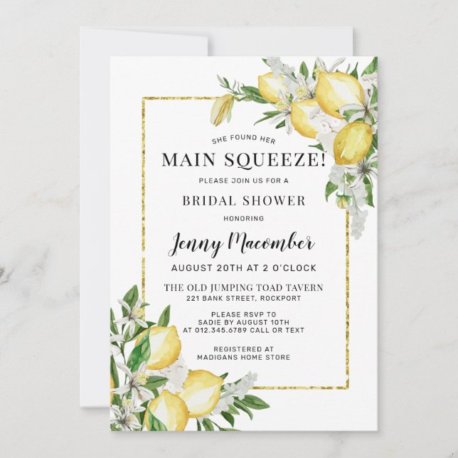 Invitation Elle A Trouvé Sa Principale Fête des mariées De Ci (Devant)