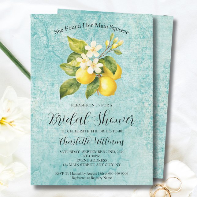 Invitation Elle A Trouvé Sa Principale Fête des mariées De Ci (Found Her Main Squeeze Lemon Themed Bridal Shower Invitation
)