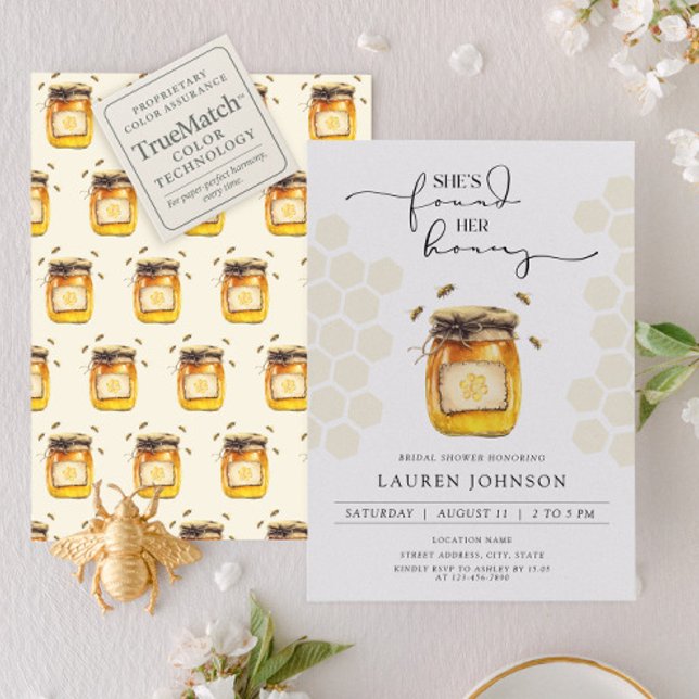 Invitation Elle A Trouvé Son Miel Élégant Fête des mariées D' (Créateur téléchargé)