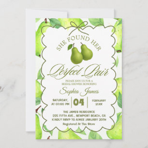 Invitation Elle a Trouvé Son Poire Parfait Élégant Shower de