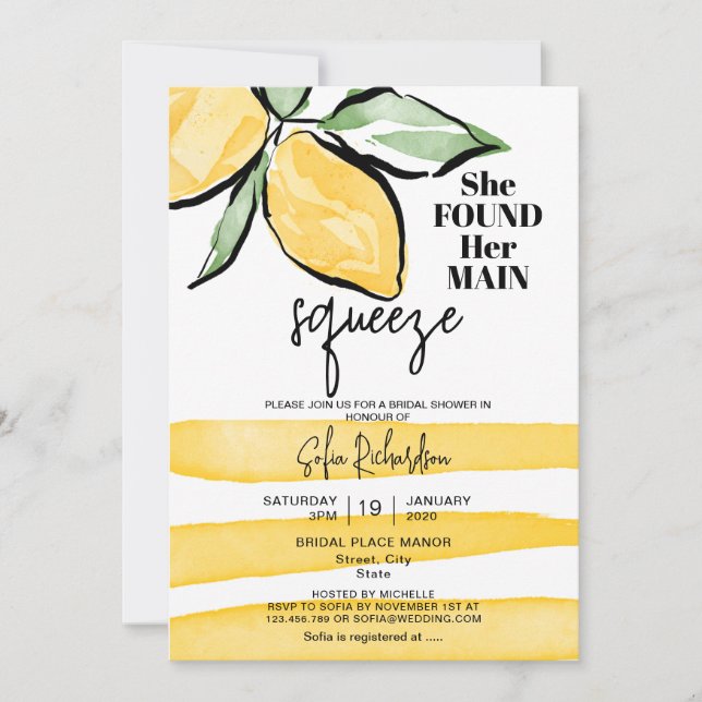 Invitation Elle a trouvé son principal citron BOHO SUMMER Inv (Devant)
