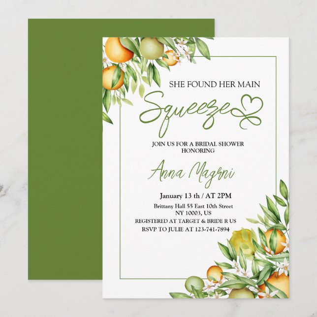 Invitation Elle A Trouvé Son Principal Squeeze Fête des marié (Devant / Derrière)