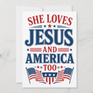 Invitation Elle aime Jésus et l'Amérique aussi