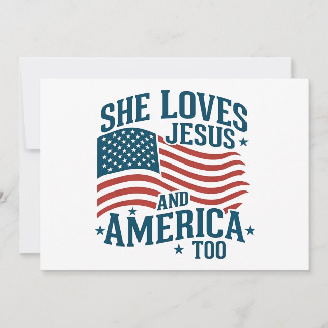 Invitation Elle Aime Jésus Et L'Amérique Aussi États-Unis Dra (Devant)
