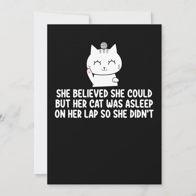 Invitation Elle Croyait Qu'Elle Le Pouvait, Mais Son Chat Éta (Devant)