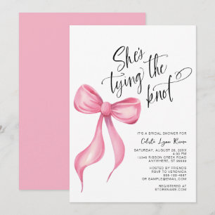 Invitation Elle est en train de nouer la Fête des mariées de