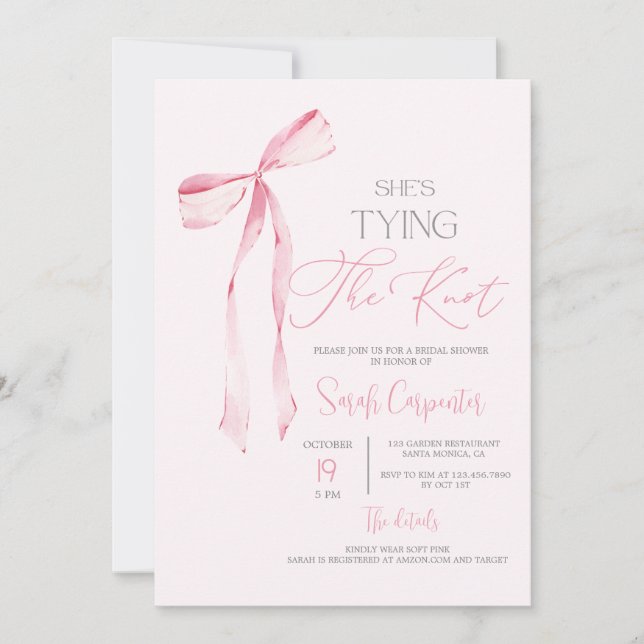 Invitation Elle est en train de nouer la Fête des mariées de  (Devant)