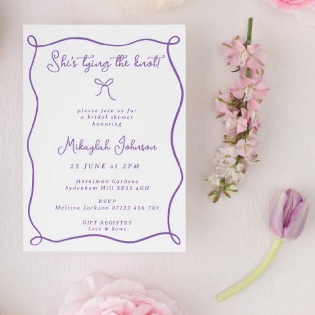 Invitation Elle est en train de nouer la Fête des mariées de  (Créateur téléchargé)