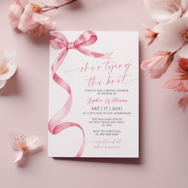 Invitation Elle est en train de nouer la Fête des mariées de  (Créateur téléchargé)