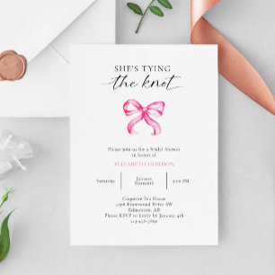 Invitation Elle est en train de nouer la Fête des mariées de 