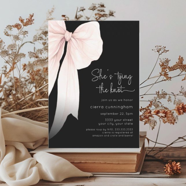 Invitation Elle est en train de nouer la Fête des mariées du  (Créateur téléchargé)