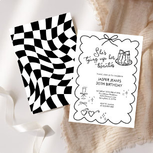 Invitation Elle est en train de nouer ses 20 ans de bow 30e a