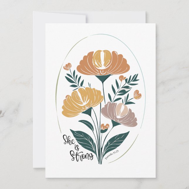 Invitation Elle est forte Psalm Boho Christian Inspiration T (Devant)