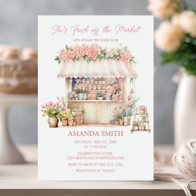 Invitation Elle est fraîche de la Fête des mariées florale du (Créateur téléchargé)