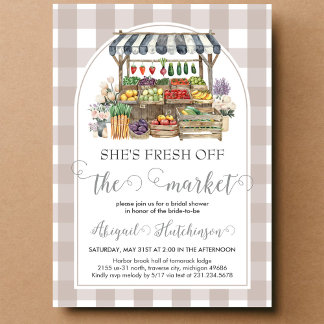 Invitation Elle est Fraîche du Marché Enterrement de Vie de J