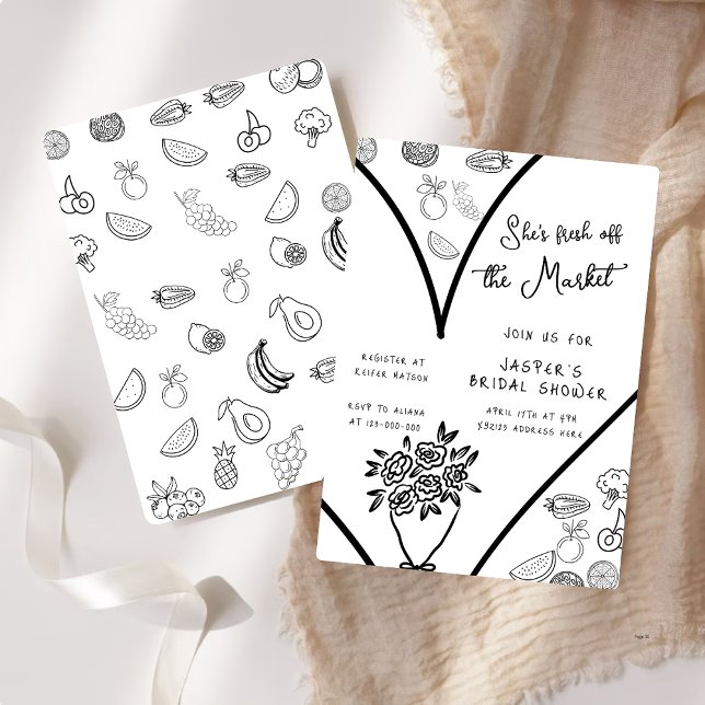 Invitation Elle est fraîche hors du marché Fête des mariées f (Créateur téléchargé)