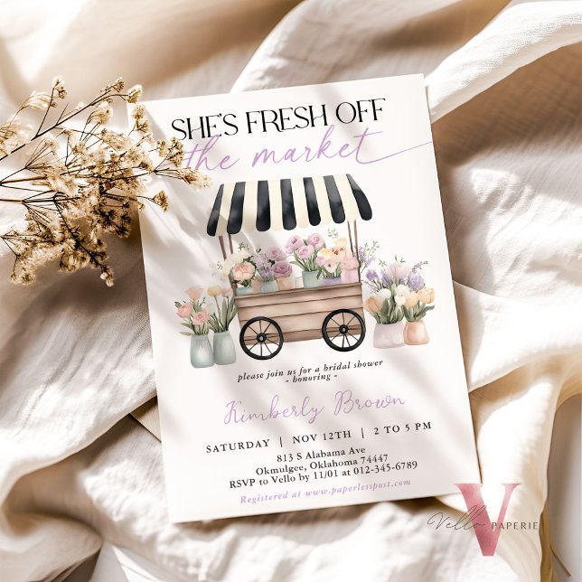Invitation Elle est fraîche hors du marché Fête des mariées v (Créateur téléchargé)
