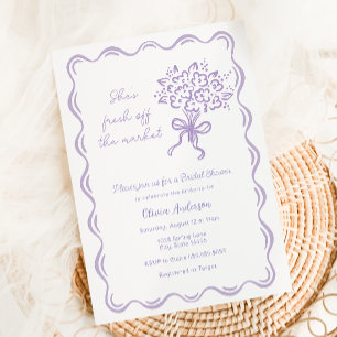 Invitation Elle est fraîche sortie du marché : fête de mariag