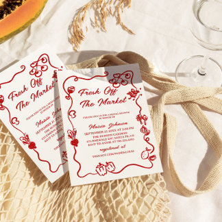 Invitation Elle est fraîchement sortie du marché: Baby Shower