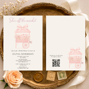 Invitation Elle est hors du marché Fleur Code QR Enterrement