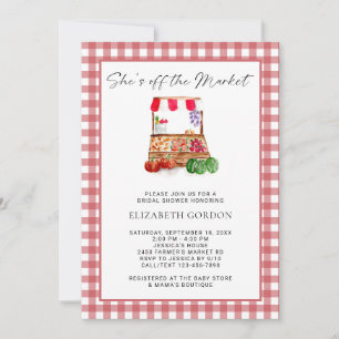 Invitation Elle est hors du marché Gingham Shower de Mariée
