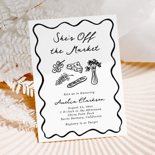 Invitation Elle est hors du marché Gras & Fantaisiste Dessin
