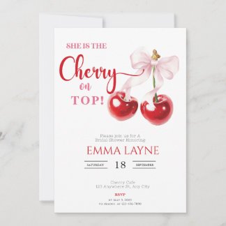 Invitation Elle est la cerise sur le dessus Fête des mariées 