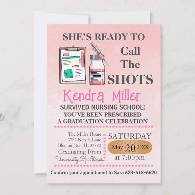 Invitation Elle est prête à appeler les chaussures (Devant)